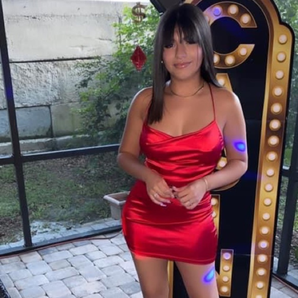 FASHION NOVA - Red Satin Dress